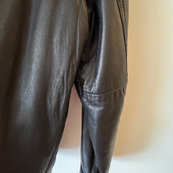 VINTAGE CALVIN KLEIN Y2K 90S STYLE PADDED LEATHER JACKET SIZE SMALL - Picture 8 of 11